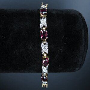 Gold Tone Garnet Bracelet
